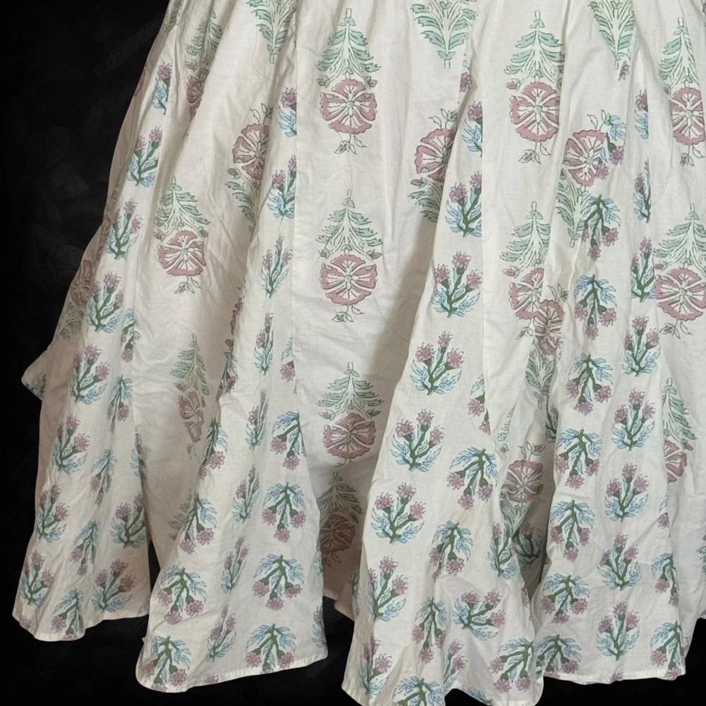 Christian Lacroix Tie Back Mini Dress Size S Lined Fit and Flare Puff‎ Sleeve